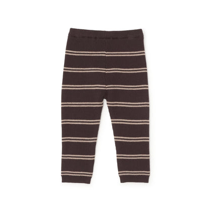 【可水洗】多色條紋針織打底褲