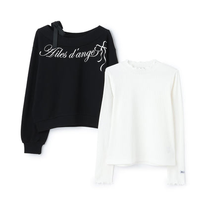 衛衣& T恤套裝（可做一字肩款式）