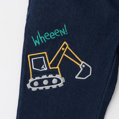 恐龍與重型機械長款直筒褲