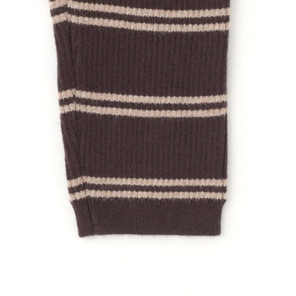 【可水洗】多色條紋針織打底褲