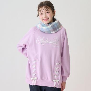 蕾絲拼接水鑽標誌衛衣