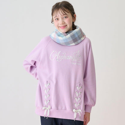 蕾絲拼接水鑽標誌衛衣