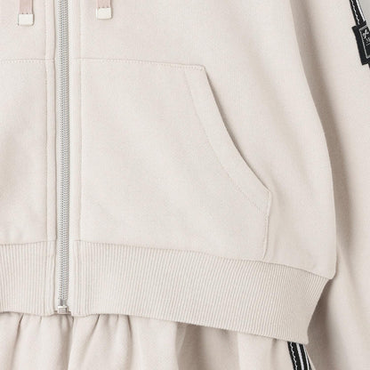 運動風拉鍊連帽衛衣&裙褲套裝