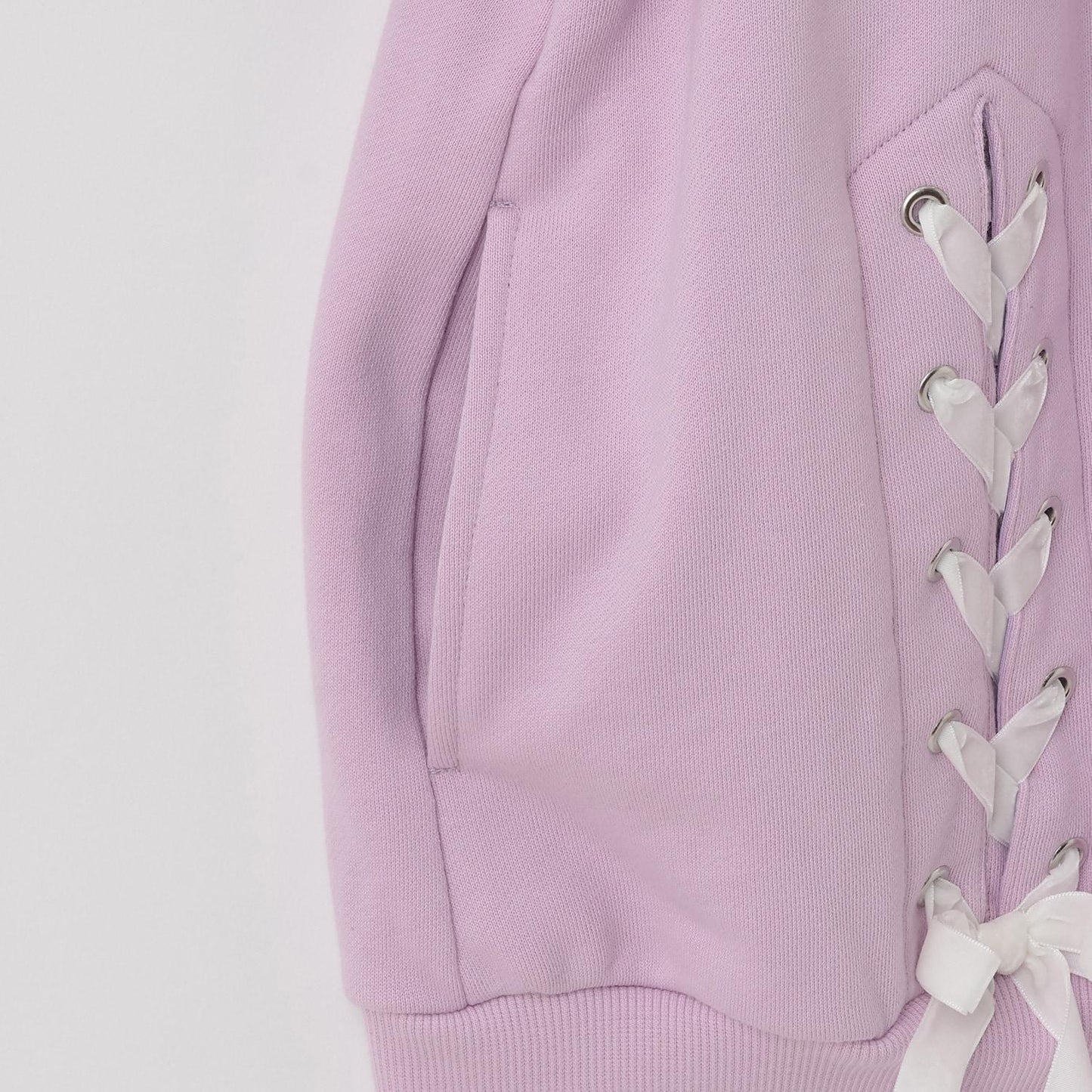 蕾絲拼接水鑽標誌衛衣