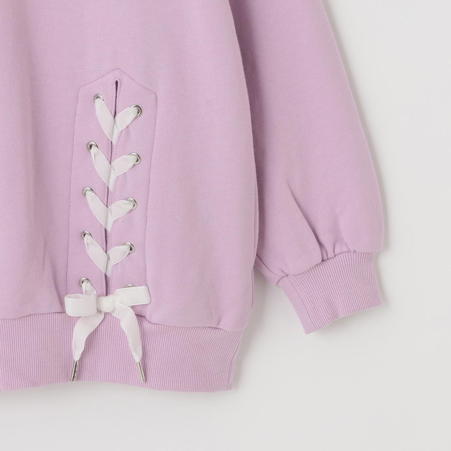 蕾絲拼接水鑽標誌衛衣