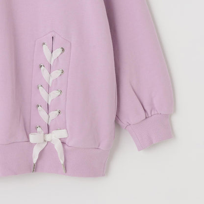 蕾絲拼接水鑽標誌衛衣