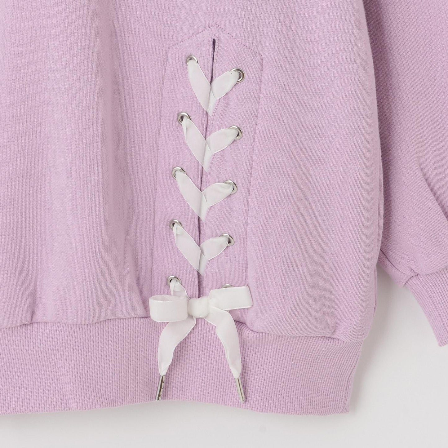 蕾絲拼接水鑽標誌衛衣