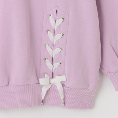 蕾絲拼接水鑽標誌衛衣