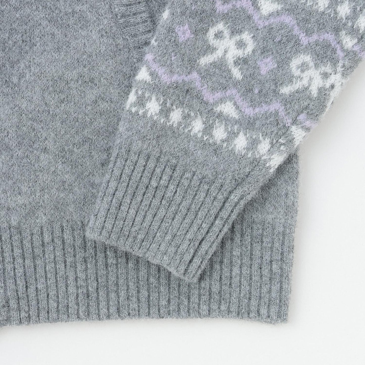 蝴蝶結圖案北歐風拉鍊開衫