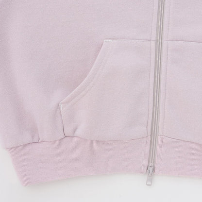 帶仿皮草亮絲內襯拉鍊衛衣