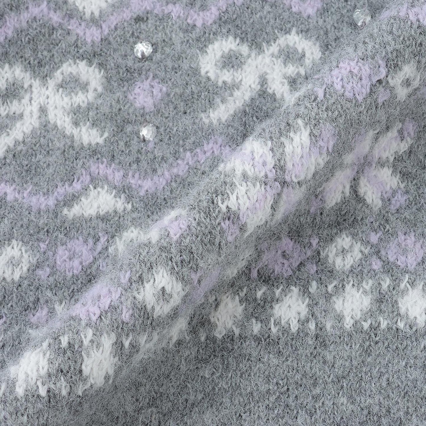 蝴蝶結圖案北歐風拉鍊開衫