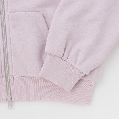 帶仿皮草亮絲內襯拉鍊衛衣