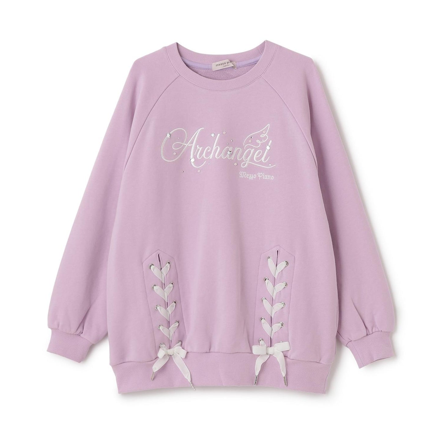 蕾絲拼接水鑽標誌衛衣