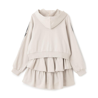 運動風拉鍊連帽衛衣&裙褲套裝