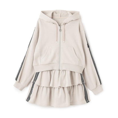 運動風拉鍊連帽衛衣&裙褲套裝