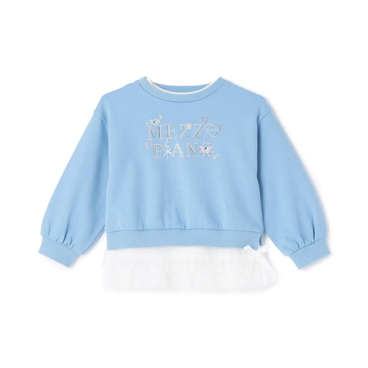 水鑽標誌衛衣&下襬網紗T恤套裝