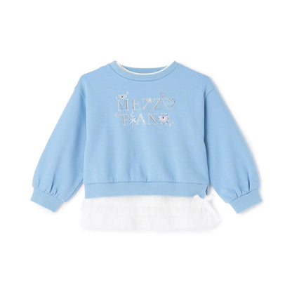 水鑽標誌衛衣&下襬網紗T恤套裝