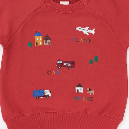 工程車輛刺繡衛衣