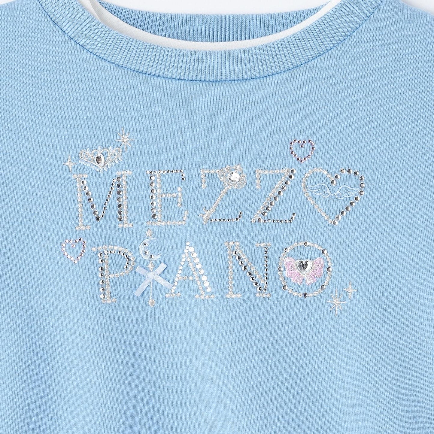 水鑽標誌衛衣&下襬網紗T恤套裝