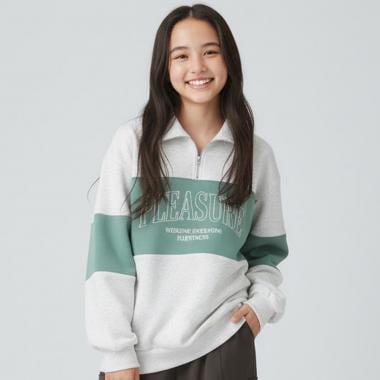 【milky coast】加絨半拉鍊衛衣