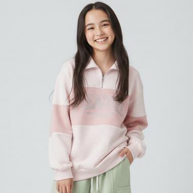 【milky coast】加絨半拉鍊衛衣