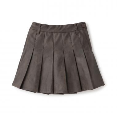 【LTXC】人造皮革百褶裙