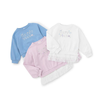 水鑽標誌衛衣&下襬網紗T恤套裝