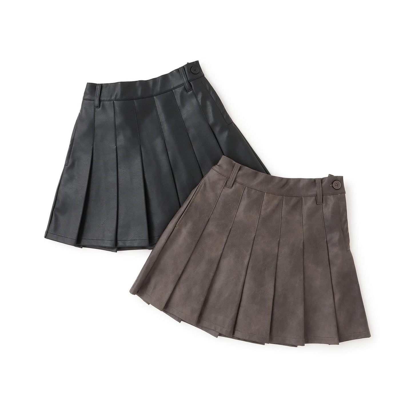 【LTXC】人造皮革百褶裙