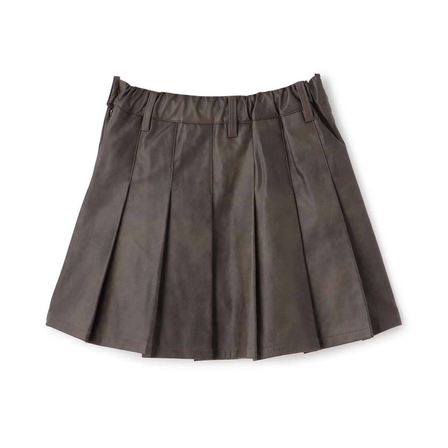 【LTXC】人造皮革百褶裙