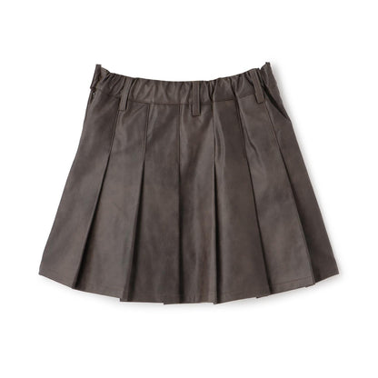 【LTXC】人造皮革百褶裙