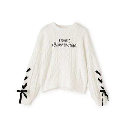 蝴蝶結毛線針織衫