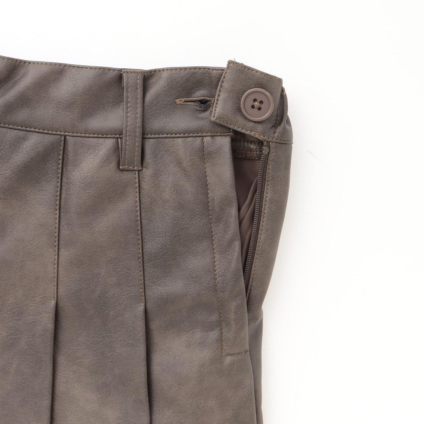 【LTXC】人造皮革百褶裙