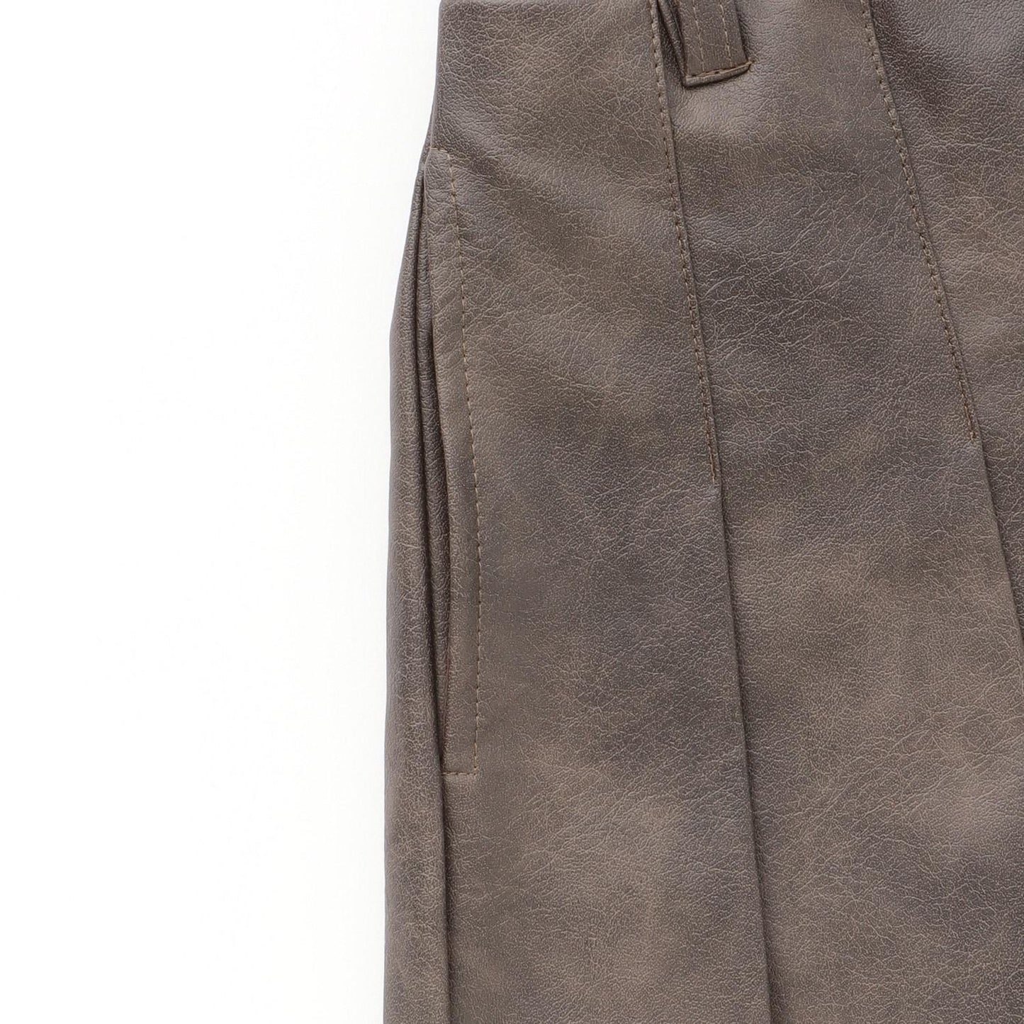 【LTXC】人造皮革百褶裙