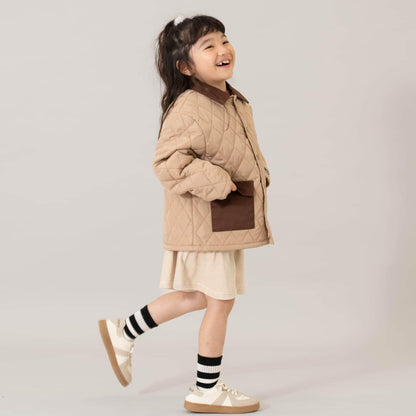 燈芯絨褶皺半身裙褲