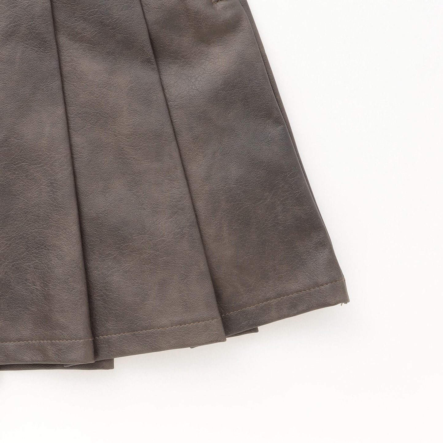 【LTXC】人造皮革百褶裙