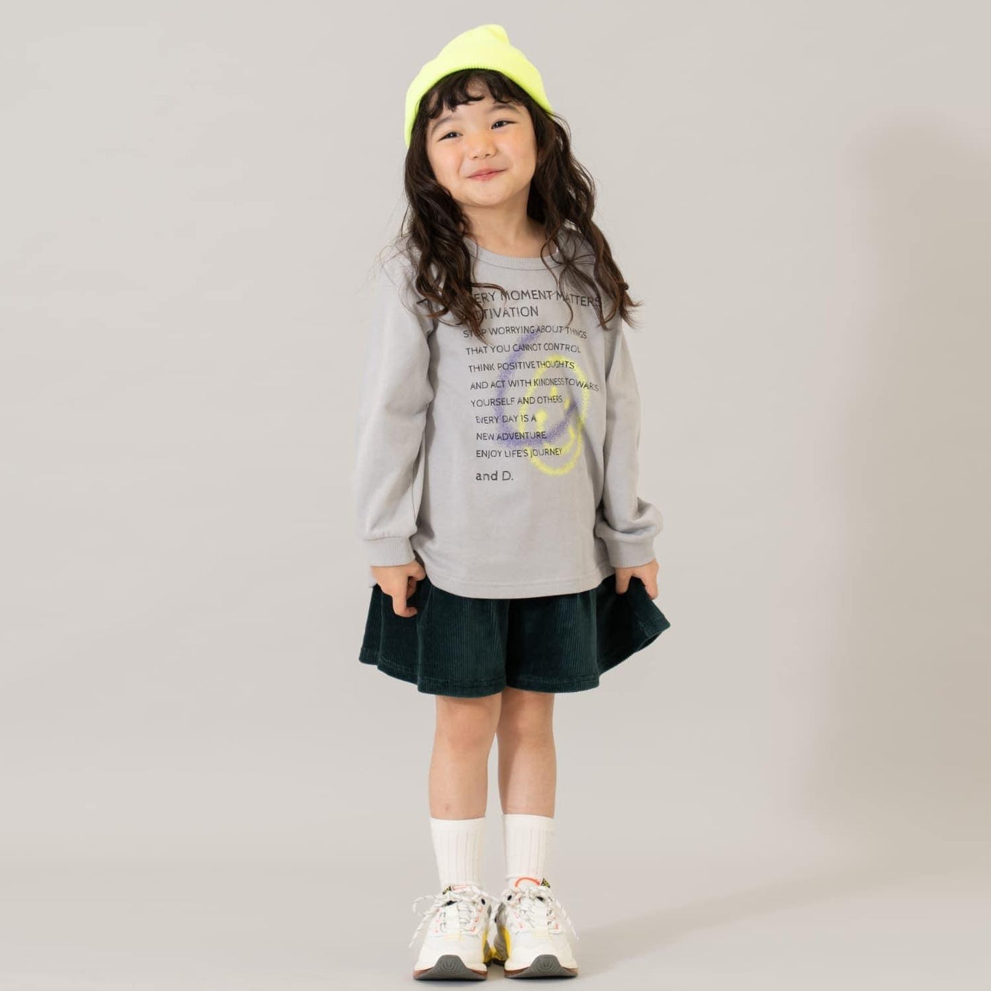 燈芯絨褶皺半身裙褲