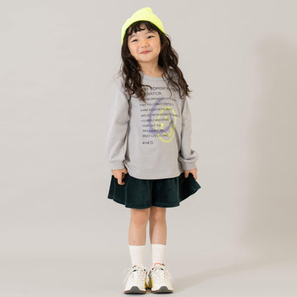 燈芯絨褶皺半身裙褲