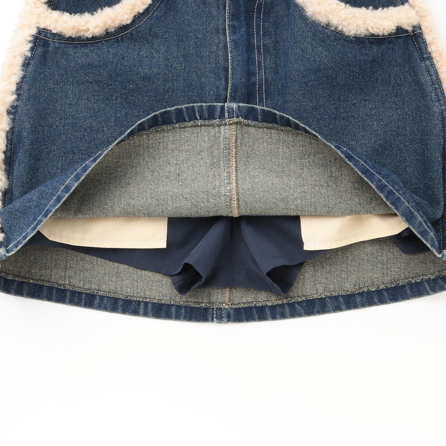 內襯絎縫牛仔夾克套裝