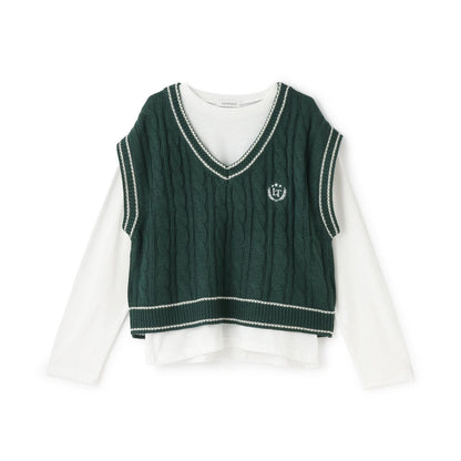 【GOODPRICE】麻花針織T恤套裝