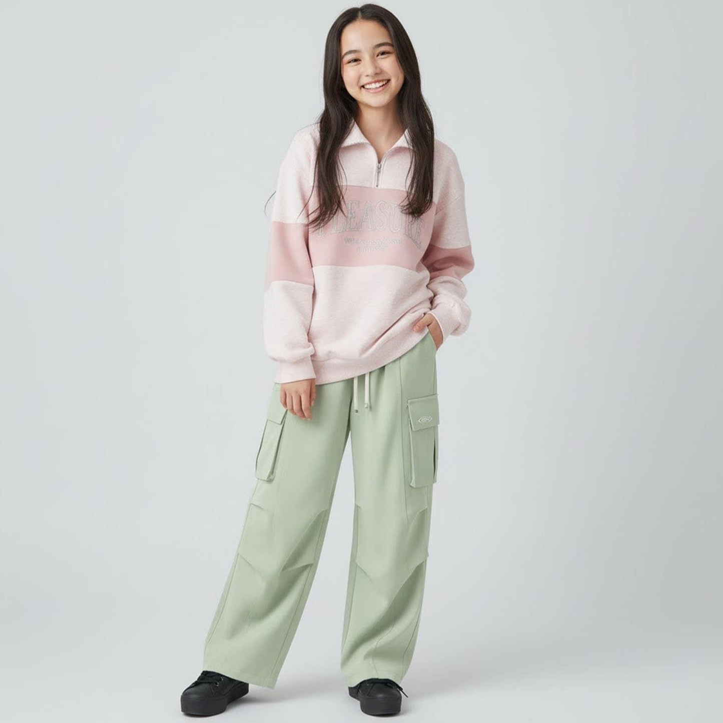 【milky coast】加絨半拉鍊衛衣