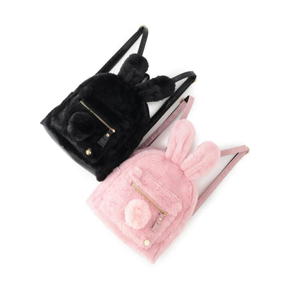 兔耳朵毛絨雙肩包