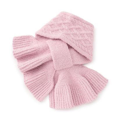 帶毛絨兔子玩偶的棉花糖針織圍巾