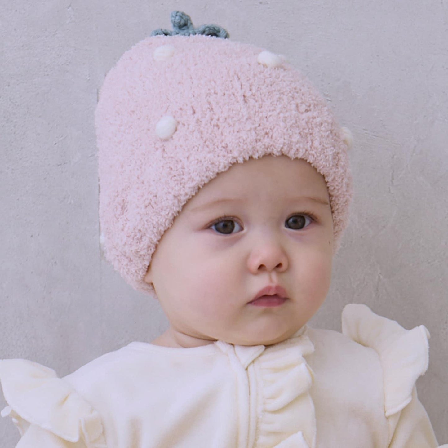 水果棉花糖針織帽