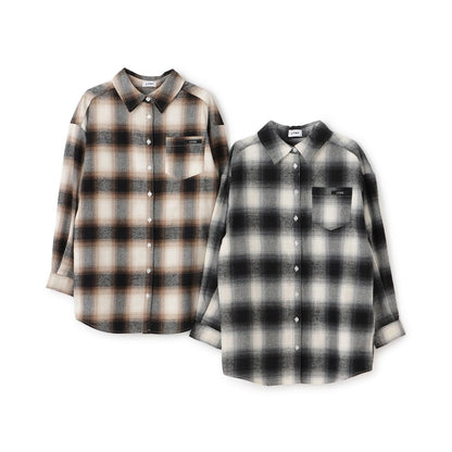 【LTXC】【100%純棉】格紋寬鬆襯衫連衣裙