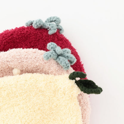 水果棉花糖針織帽