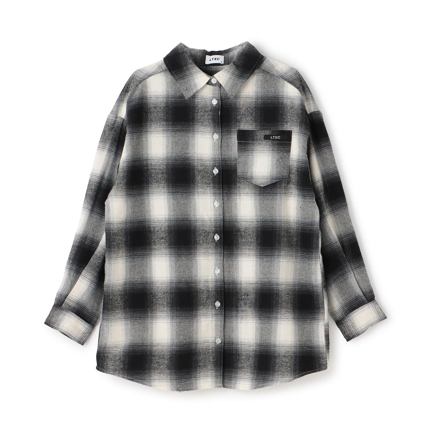 【LTXC】【100%純棉】格紋寬鬆襯衫連衣裙