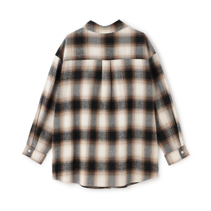 【LTXC】【100%純棉】格紋寬鬆襯衫連衣裙