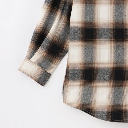 【LTXC】【100%純棉】格紋寬鬆襯衫連衣裙