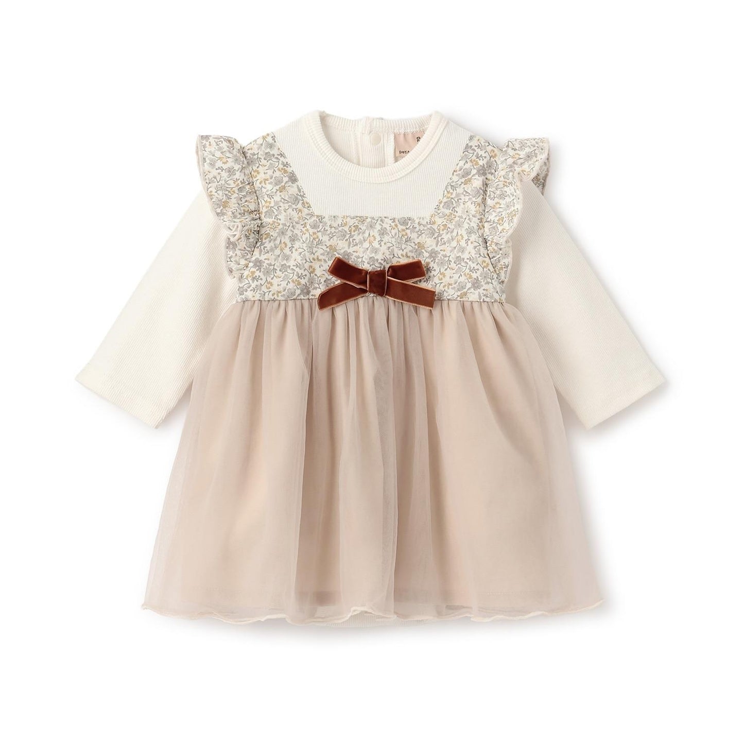 花卉網紗拼接連體衣