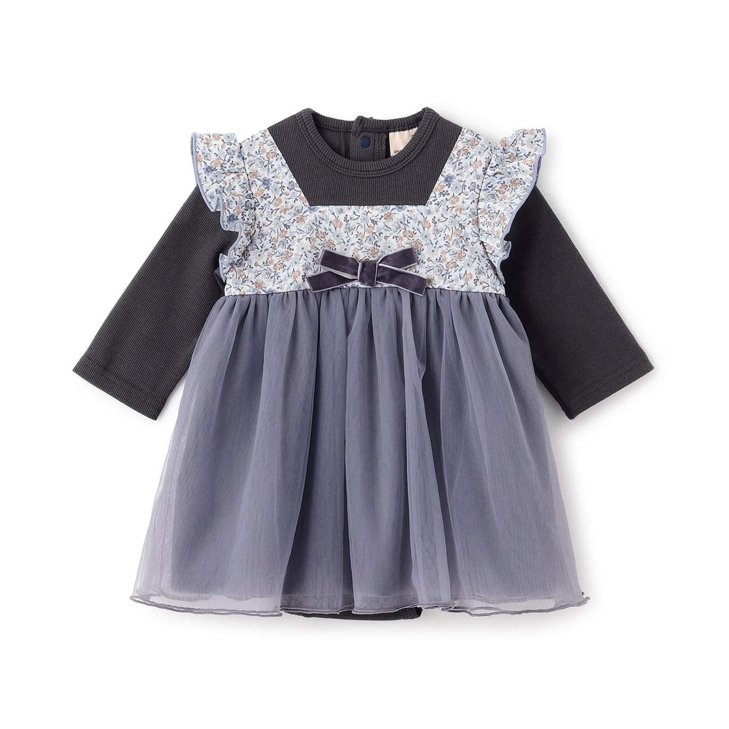 花卉網紗拼接連體衣